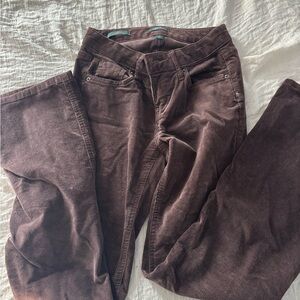 Women's Brown Corduroy Low Rise Pants
